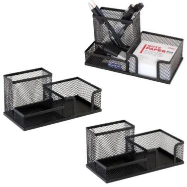 Imagem de 3 Porta Caneta Escritório E Quarto Preto Aramado Multiuso Porta Treco 