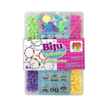 Imagem de Kit Miçangas Biju Faz Pulseiras Pocket Com Estojo - Dm Toys