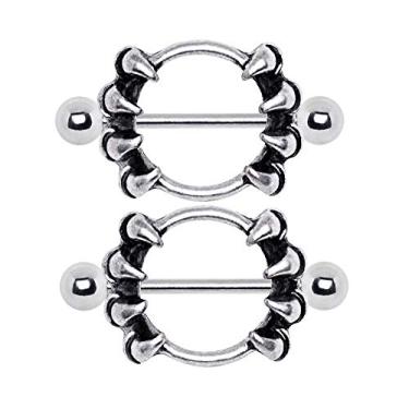 Imagem de Pierced Owl Protetores de mamilo de aço inoxidável Gothic Claw, vendido como um par