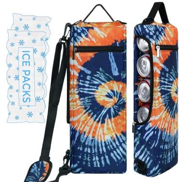 Imagem de Bolsa térmica de golfe mais bolsa térmica com face macia - comporta 6 pacotes de latas ou 2 garrafas de vinho - manga cinza camuflada para cerveja de golfe preta cabe discretamente em sacos de golfe