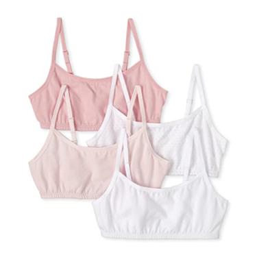 Imagem de The Children's Place Sutiã para meninas, Rosa/branco, pacote com 4, XGG