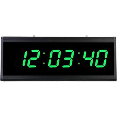 Imagem de Relógio de parede digital grande, 48 * 19 * 3 cm, exibição de tempo, relógio de mesa, memória desligada, relógios eletrônicos de LED, decoração de relógio de parede com plugue, verde