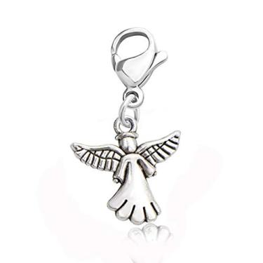 Imagem de CHOORO Pingente de anjo joia de anjo fada de anjo pingente de zíper pingente de asa de anjo presente de asa voadora joia religiosa pingente cristão, Metal