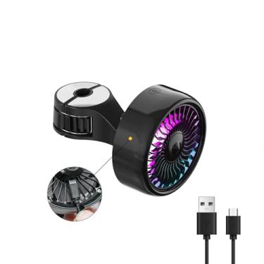 Imagem de Kwak's Ventilador de assento de carro com luzes coloridas de LED, ventilador de carro USB para banco traseiro, vento forte de 3 velocidades, motor sem escova, ventilador elétrico de clipe ajustável
