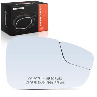 Imagem de A-Premium Vidro espelhado não aquecido do lado direito do passageiro com placa de suporte - compatível com Ford Fiesta 2011-2019 - Espelho convexo de vista lateral externa com vidro Spotter