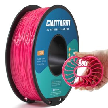 Imagem de GIANTARM Filamento TPU rosa, filamento TPU 95A 1,75 mm, precisão dimensional +/- 0,03, filamento flexível macio para impressora 3D carretel de 1 kg (1 kg), embalagem a vácuo