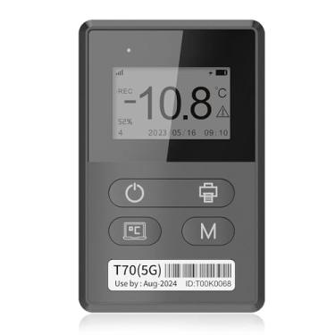 Imagem de Frigga t70 4g / 5g monitor de temperatura e umidade em tempo real reutilizável registrador de dados de temperatura remoto gravador digital de temperatura termômetro de geladeira recarregável