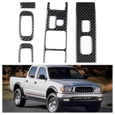 Imagem de IKUESM Compatible with Toyota Tacuma (Special Edition) 2001 2002 2003 2004 Black/Red Carbon Fiber Lift Panel Sticker 5pcs/set(Black)