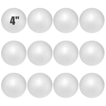 Imagem de Bolas de isopor de 10 cm, 12 peças grandes de espuma branca para artesanato, bola gigante de espuma DIY para casa e escola, redonda lisa e sólida (isopor-10 cm-12 peças)