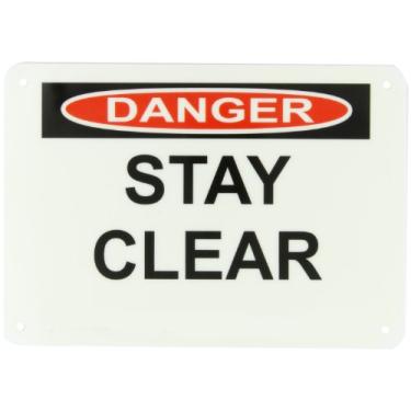 Imagem de Master Lock S19100 25,4 cm largura x 17,8 cm altura polipropileno, preto e vermelho em branco sinal de segurança, cabeçalho "Danger", legenda "Stay Clear"