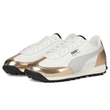 Imagem de PUMA Tênis infantil unissex Easy Rider (criança grande), Branco quente/PUMA Ouro/Cinza Glacial/Preto PUMA, 17