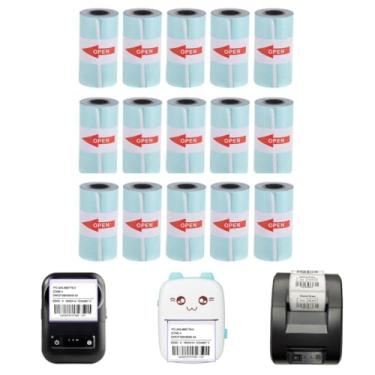 Imagem de Kit 15 Bobina Etiqueta Térmica Adesiva 50x30mm 5x3cm Compatível Com Impressoras Térmicas (1 Coluna) Rolo 100 Etiquetas cada Rolo Qualidade