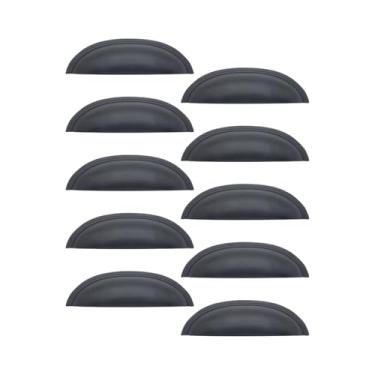 Imagem de Puxadores de Gaveta Colonial Kit com 10 Peças Concha Puxador Moveis (Preto Fosco)