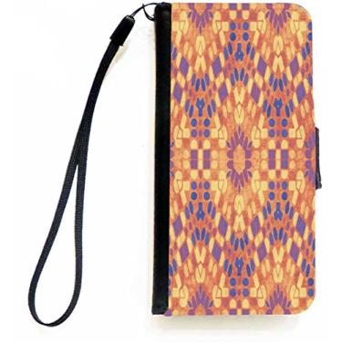 Imagem de Rikki Knight Capa tipo carteira tipo flip com caleidoscópio laranja grunge com aba magnética para Apple iPhone 5c