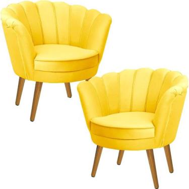 Imagem de Kit Duas Poltronas Pétala em Sued Premium - Sua Casa Decorações, Pés M
