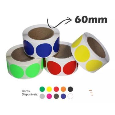 Imagem de Etiqueta Colorida 60mm 500un Adesivo Bolinha Grande  - Etiquetas Expre