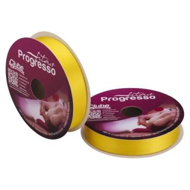 Imagem de Fita de Cetim Progresso 22mm 50 Mts Amarelo gema 763
