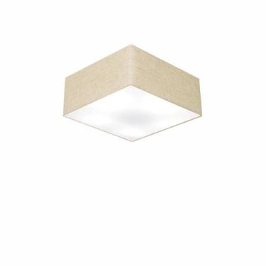 Imagem de Plafon Para Quarto Quadrado SQ-3000 Cúpula Cor Rústico Bege - Vivare
