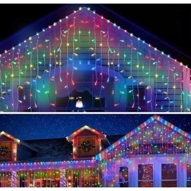 Imagem de Luz Natal Cascata 300 LED Colorido 6m - Bivolt - Global