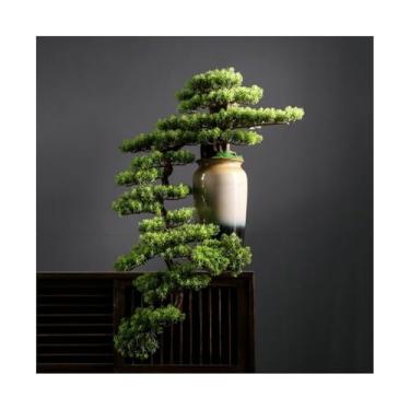 Imagem de Vaso de bonsai artificial simulação árvore de alta qualidade luz luxo ornamentos bonsai decoração entrada vaso de árvore simulação