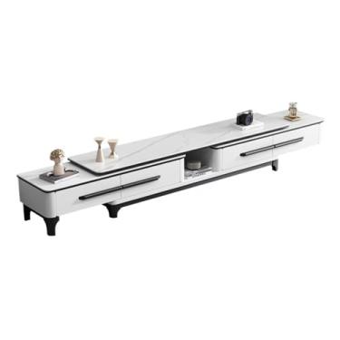 Imagem de LICONG-2019 Gabinete de TV luz luxo ardósia mesa de café armário de TV combinação sala de estar casa armário de TV moderno simples retrátil armário de piso de madeira maciça armário de mídia