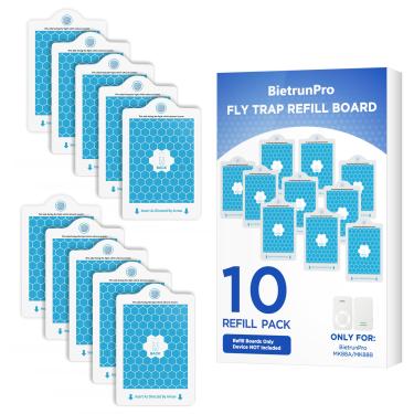 Imagem de Cartuchos de refil Fly Trap para BietrunPro MK88A MK88B, pacote com 10, refil de armadilha para moscas internas, pacote de reposição de cartões de cola, placas adesivas recarregáveis