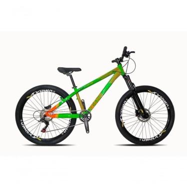 Imagem de Vikingx Tuff X-35 Verde Com Laranja Whelling Single Freio Hidraulico Vmaxx Liso Com Suspenão Mecanica