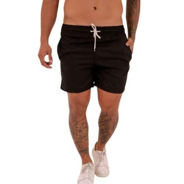 Imagem de Short Linho Masculino Bermuda Casual Mauricinho Premium Leve Slim Prai