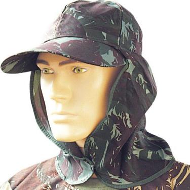 Imagem de Boné Camuflado Com Saia Proteção Solar Nuca Pescoço Oxford - Belli Pes