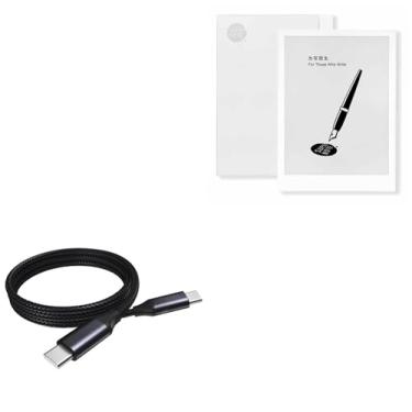 Imagem de Cabo Ratta SuperNote A5, BoxWave [Cabo PD DirectSync (90 cm) - USB-C para USB-C (100 W)] Cabo trançado de 90 cm para carregamento e sincronização Ratta SuperNote A5, A6 Agile - Preto
