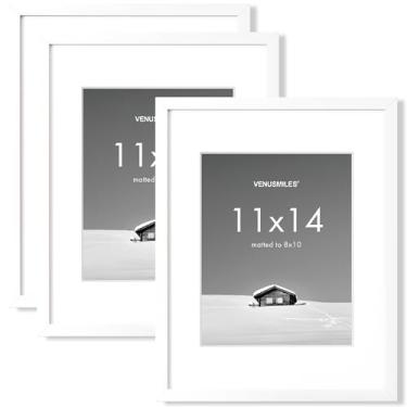 Imagem de Venusmiles Porta-retrato de 28 x 35,5 cm, molduras para fotos 28 x 14 com tapete removível de 20 x 25,4 cm, acrílico de alta definição, visor vertical e horizontal, moldura para pendurar na parede,