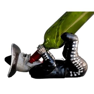 Imagem de Ebros Gift Estatueta tradicional do dia dos mortos esqueleto Mariachi banda folclore cantor suporte de vinho 28,5 cm de comprimento como Dias De Muertos Accent Decor Ossuary Macabre Collection