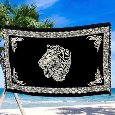 Imagem de Lenço Canga Estampada Cangão Enorme Saída de Praia Poliéster Colorido 