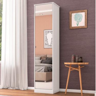 Imagem de Armário Multiuso Reflex 1 Porta Espelhada Branco - Demóbile