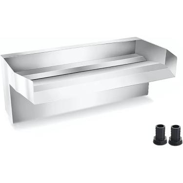 Imagem de Fonte de piscina em cascata retangular, lagoa de natação em aço inoxidável, cascata de lâmina em cascata, vertedouro em cascata para fonte de água de piscina subterrânea, jardim externo, 40