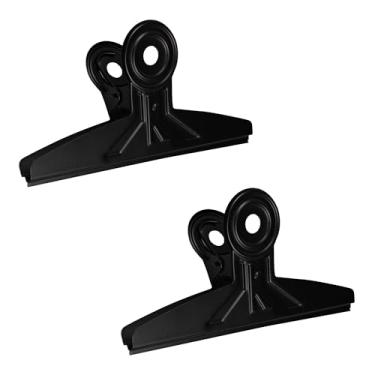 Imagem de Runseaway Clipes de fichário de aço inoxidável de 20 cm, grampos de papel de buldogue extragrande, clipes de dobradiça pretos para escritório, escola, suprimentos para casa, fotos, artesanato, sacos