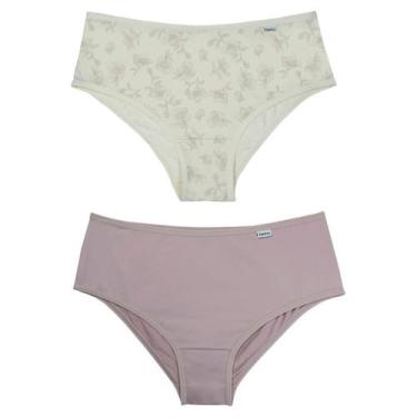 Imagem de Kit Calcinha Del Rio Feminina 2 Peças Cós Largo - DELRIO, Creme, Bege,