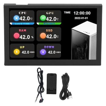 Imagem de MUNEFE Tela USB IPS, monitor de dados de 5 polegadas, monitor de dados de PC de subtela tipo C para configuração de laptop ou desktop como display secundário (Preto)