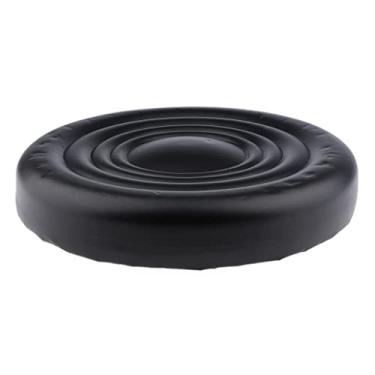 Imagem de Cadeira redonda padrão de assento de substituição para banco de bar removível de couro Fityle, Preto