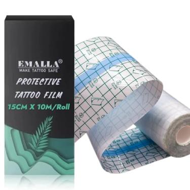 Imagem de Tattoo Aftercare Bandage - 15,2 cm x 10 jardas segunda pele tatuagem capa de tatuagem sem látex impermeável bandagens tatuagem bandagens envoltórios para cura tatuagem proteção filme