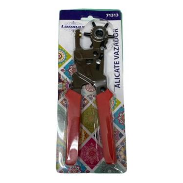 Imagem de Alicate Vazador Furador Couro Cinto Chinelo 6 Furos Artesanato Reforçado Máxima Durabilidade Ferramenta Indispensável Para Quem Busca Precisão, Durabilidade E Conforto