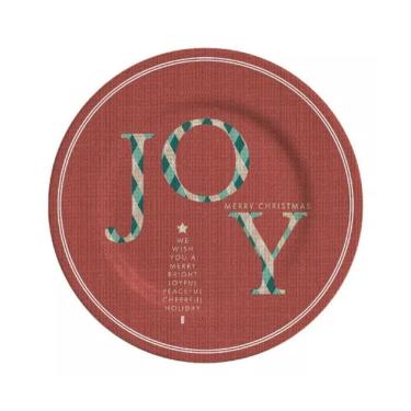 Imagem de Prato Sobremesa Natalino Joy Vermelho 10 Classific