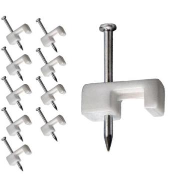 Imagem de Kit 10 Grampo Abraçadeira Fixa Fio Miguelão Duplo Cabo Simples Tv Fibr