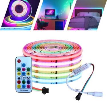 Imagem de Fita Cob Digital Rgb 650 Led/m 328 Efeitos 5m 12v Luz Linear - CBC