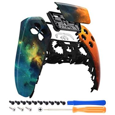 Imagem de eXtremeRate Orange Star Universe Touchpad Capa frontal para controle PS5, capa de substituição DIY para controle DualSense, capa de toque personalizada para controle Playstation 5