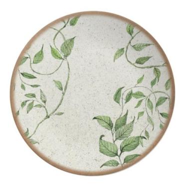 Imagem de Prato Raso de Cerâmica Coup Tropical Leaves Alleanza 29cm