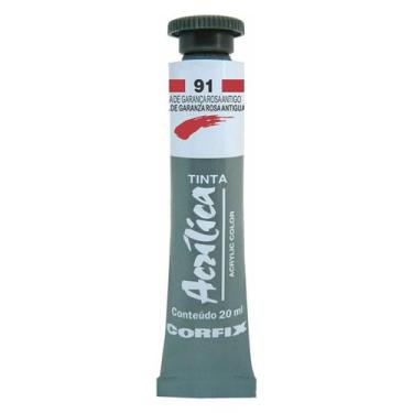 Imagem de Tinta Acrílica 20ml 091 Laca de Garanca Rosa Corfix, 091 LACA DE GARAN