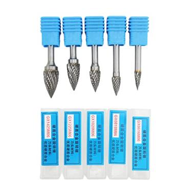 Imagem de Grcfumo 1 Pc Carbide Burrs, Shank Die Grinder Bits, Double Cut Carbide Rotary File Set with 6mm/0.24in Shank for Aviation Automobile Ship