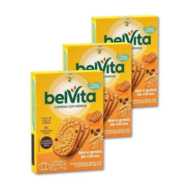 Imagem de Biscoito Integral Belvita Mel E Cacau Kit 3 Caixas 75G