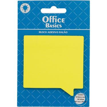Imagem de Office Basics Bloco Adesivo Balão Amarelo 107x83mm 30 Folhas
